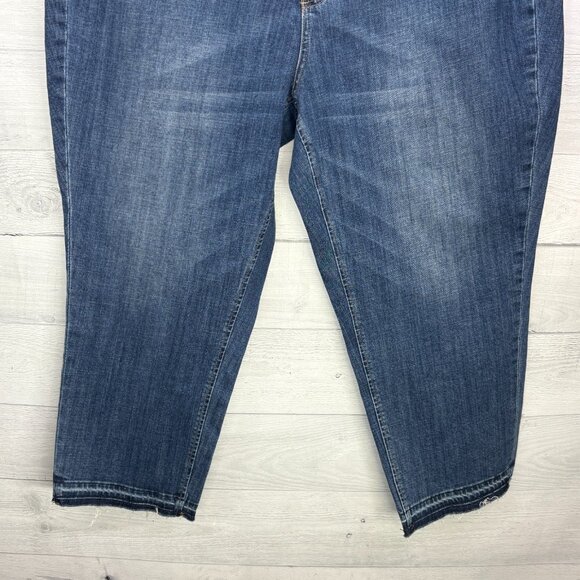 Talbots Flawless Five Pocket Jeans Womens 22W Blue Straight Raw Hem Release Hem - Picture 5 of 11